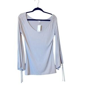NWT H&M vintage old stock drawstring bell sleeve long sleeve top, lavender, M